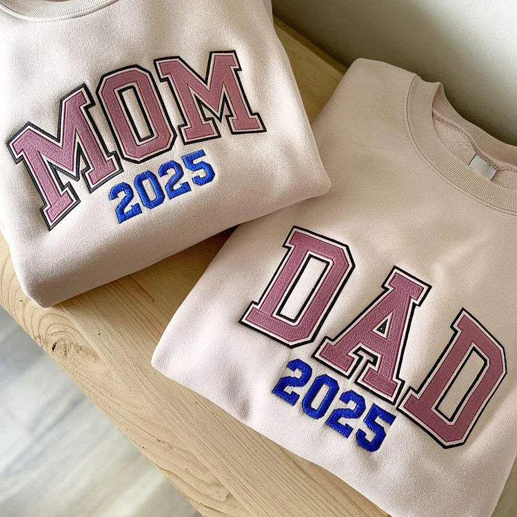 Custom Embroidered Dad Sweatshirt with Multilayer Outline