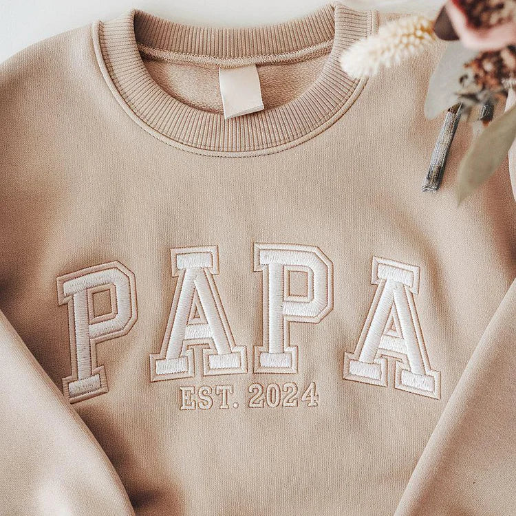 Custom Embroidered Dad Sweatshirt with Multilayer Outline