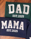 Personalized Embroidered MAMA/DAD Sweatshirt - Custom Kids Names on Sleeve