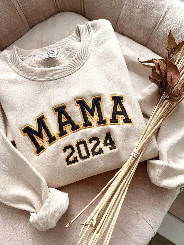 Custom Mom Dad Embroidered Sweatshirt with Year | Gift for Parents