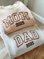 Custom Mom Dad Embroidered Sweatshirt with Year | Gift for Parents