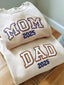 Custom Mom Dad Embroidered Sweatshirt with Year | Gift for Parents