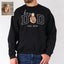 Custom Embroidered Boy Dad Portrait Sweatshirt with Baby Photo - Father's Day Gift