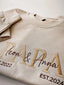 Custom Embroidered PAPA Est Sweatshirt with Kids' Names | Father's Day Gift