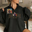 Custom Embroidered Quarter Zip Sweatshirt with Mama and Kids Portrait | Mother's Day Gift