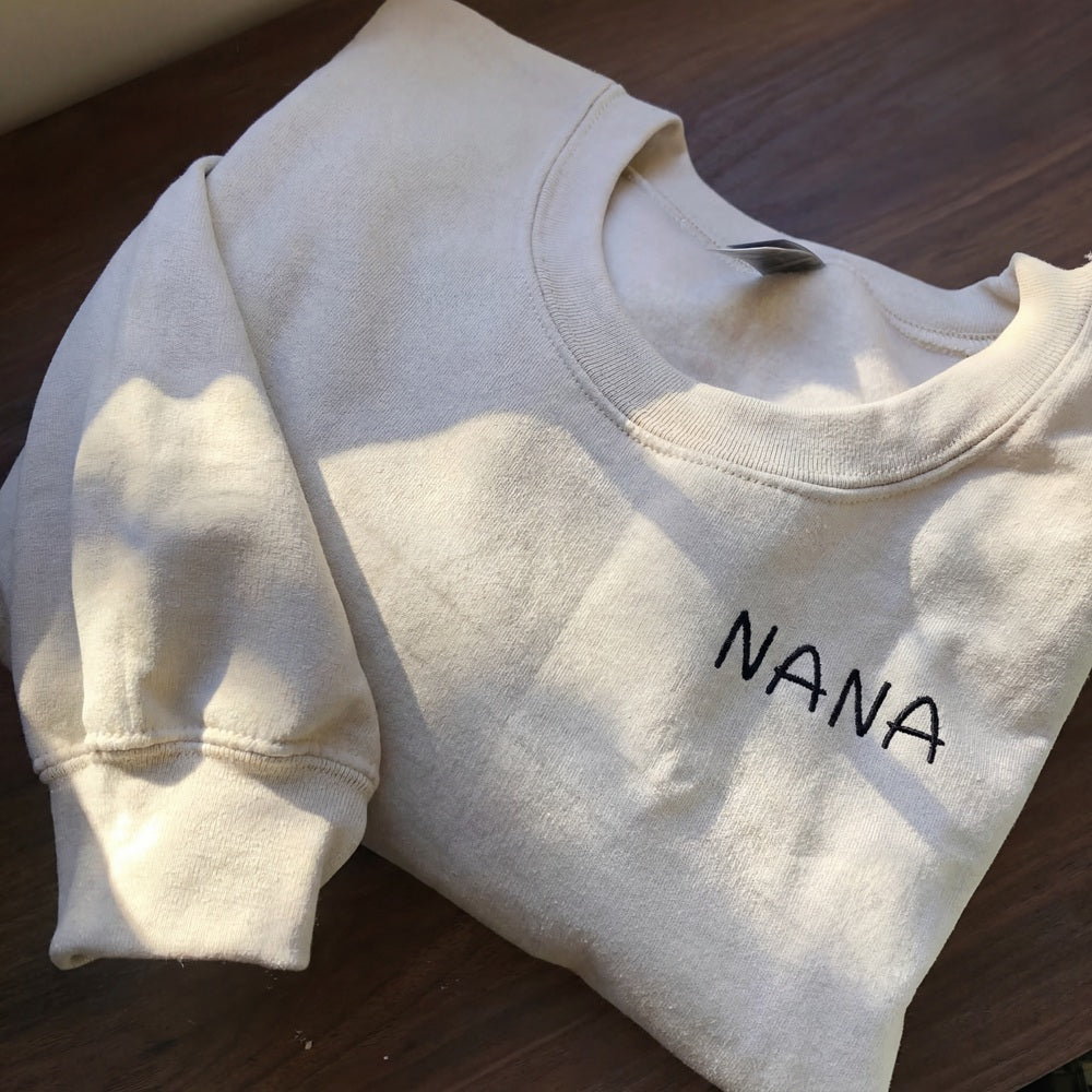 Custom Handwritten Message Embroidered Sweatshirt | Personalized Gifts for mama,mom,nana,mimi,grandma