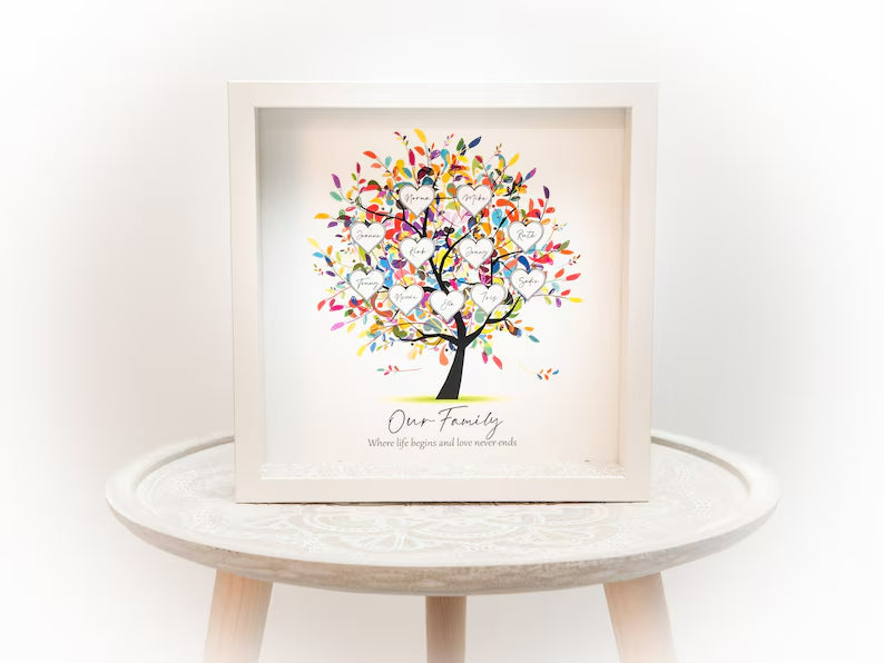 Personalized Family Tree Frame Light Frame Box | Mother's Day Gifts