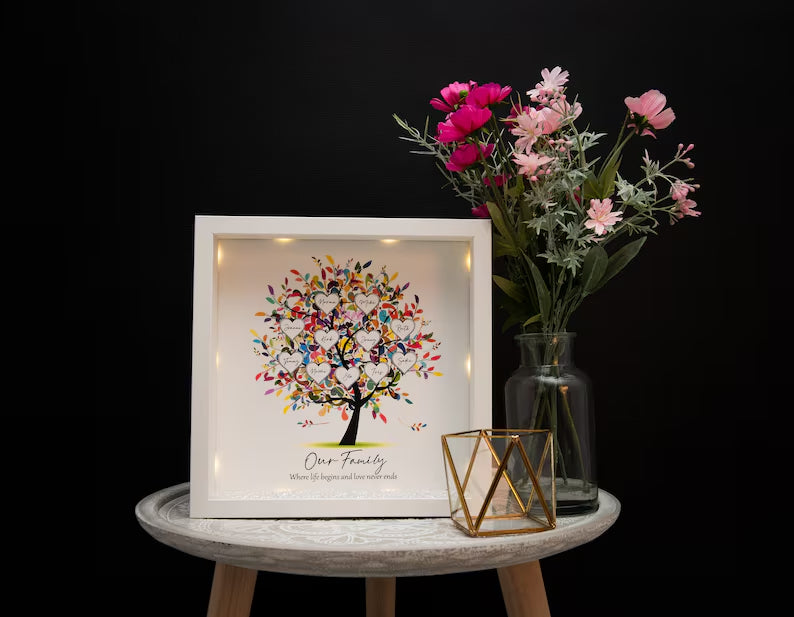 Personalized Family Tree Frame Light Frame Box | Mother's Day Gifts