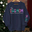 This Fur Mom Wears Her Heart On The Sleeve - Dog & Cat Personalized Sweatshirt With Design On Sleeve - Pet Lovers