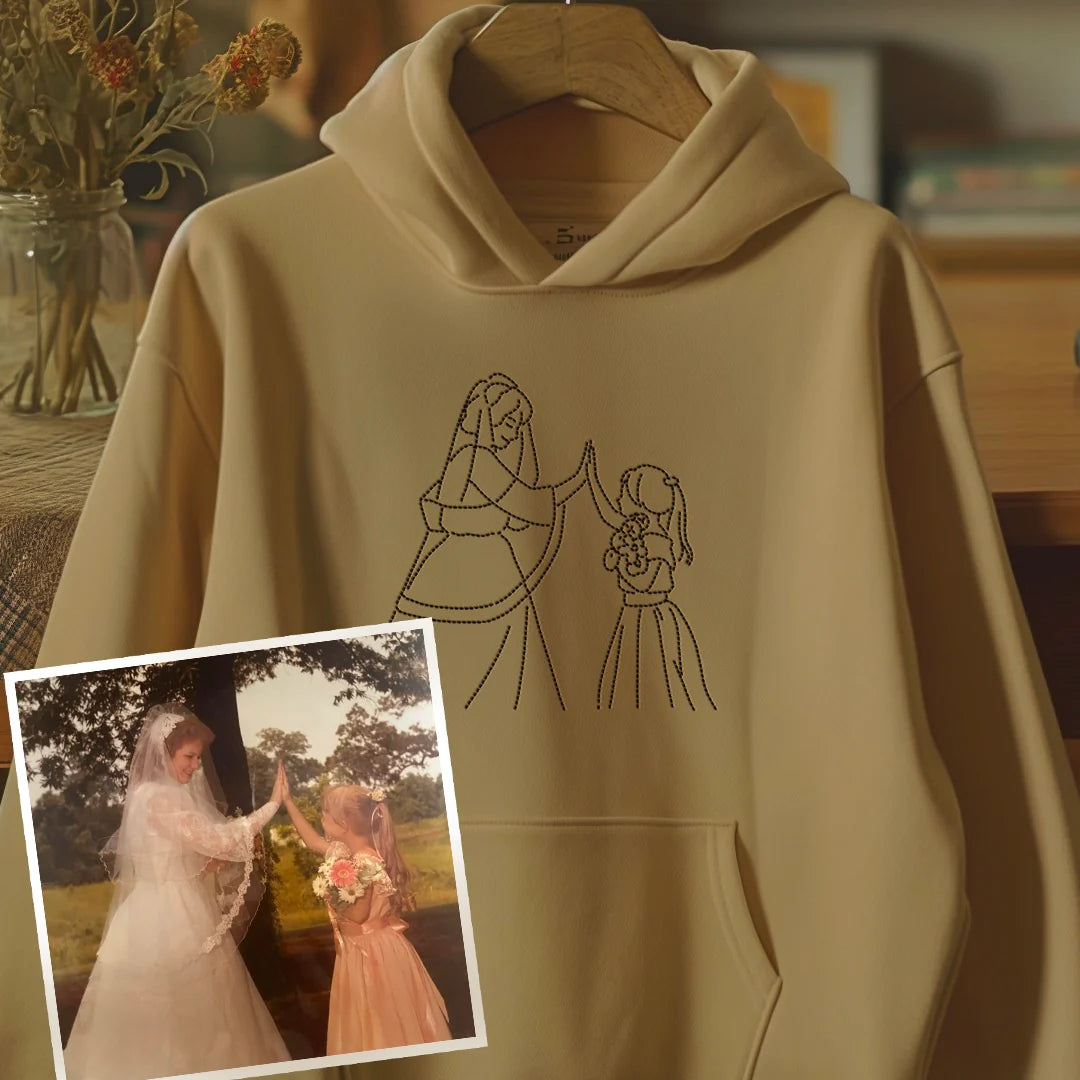 Custom Embroidered Photo Portrait Sweatshirt Gift for papà,papá,pai