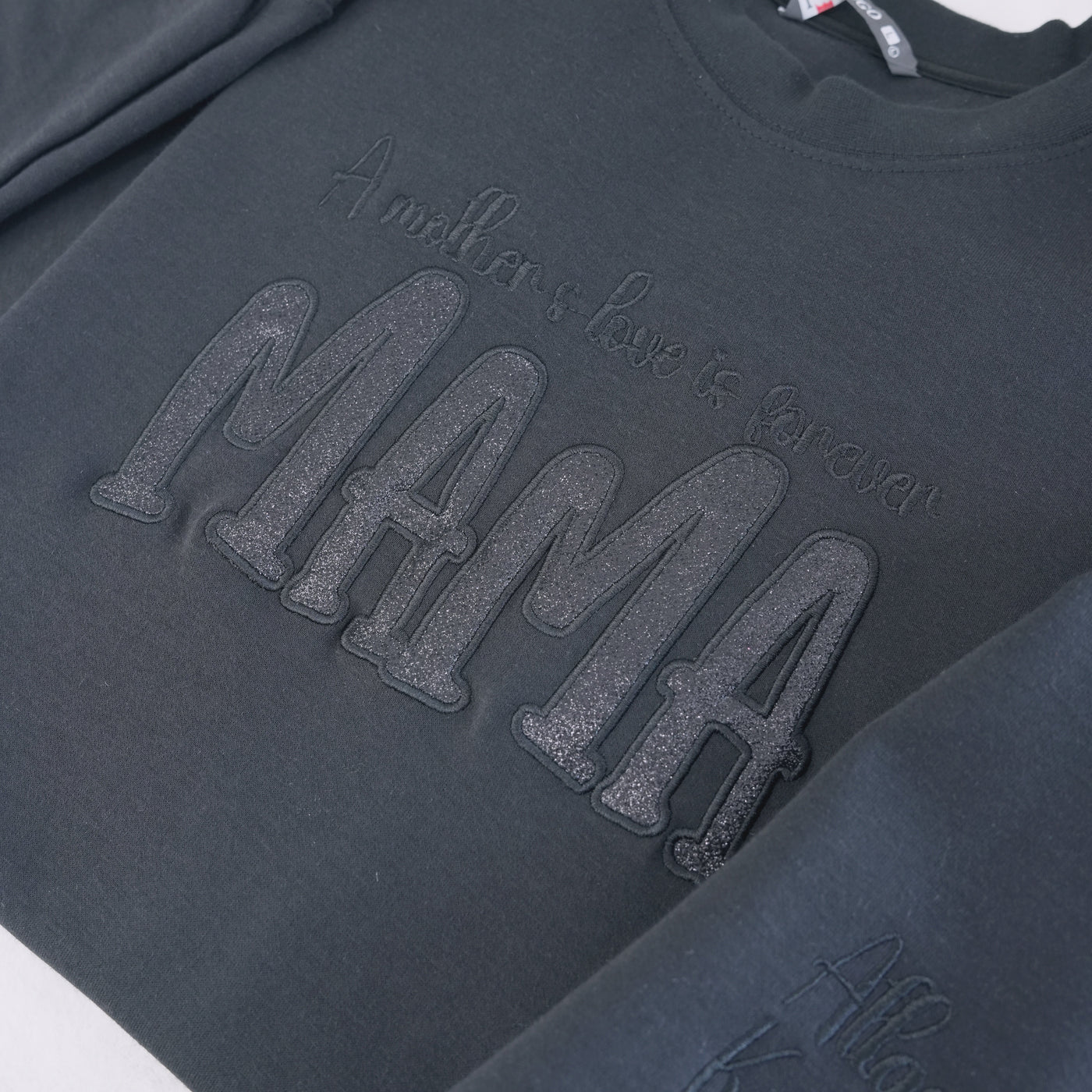 Custom Mom's Glitter Embroidered T-shirt and Sweatshirt | a gift for mom with a warm word