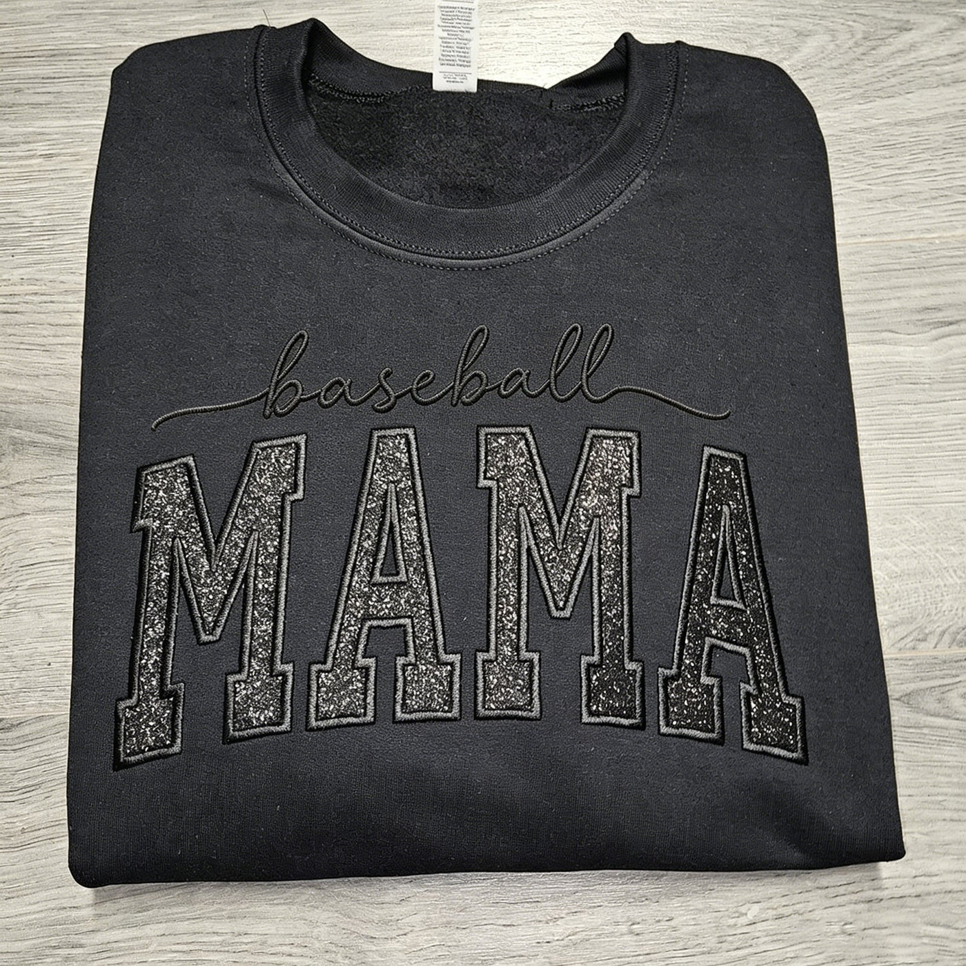 Custom Glitter Embroidered "Baseball Mama" Sweatshirt | Mother's Day Gift