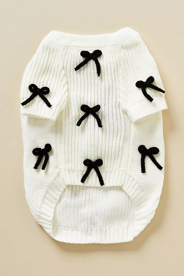 Black Bow - 3D Motif Pet Sweater - Merryreindeer