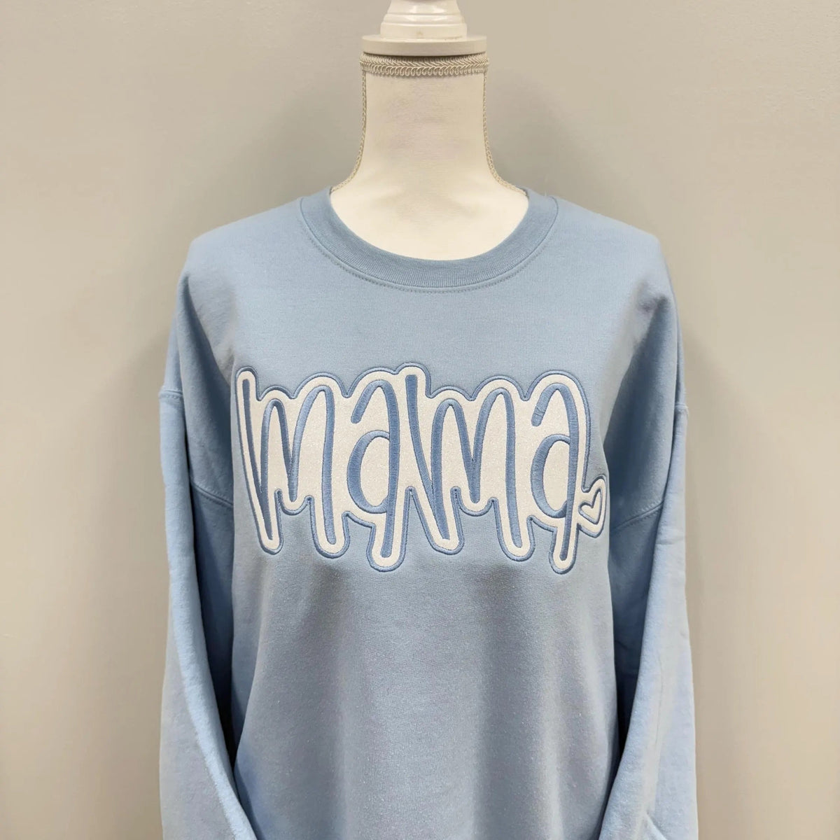 Custom Mama Glitter Applique Sweatshirt With Heart & Glitter Design | Mother's Day Gifts