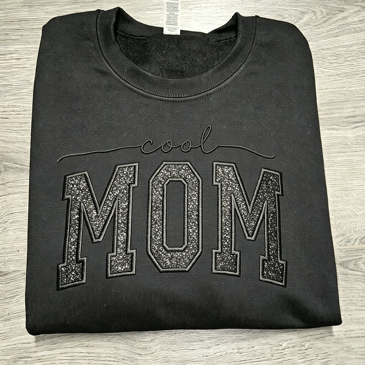 Custom Glitter Embroidered "Cool Mom" Sweatshirt | Mother's Day Gift