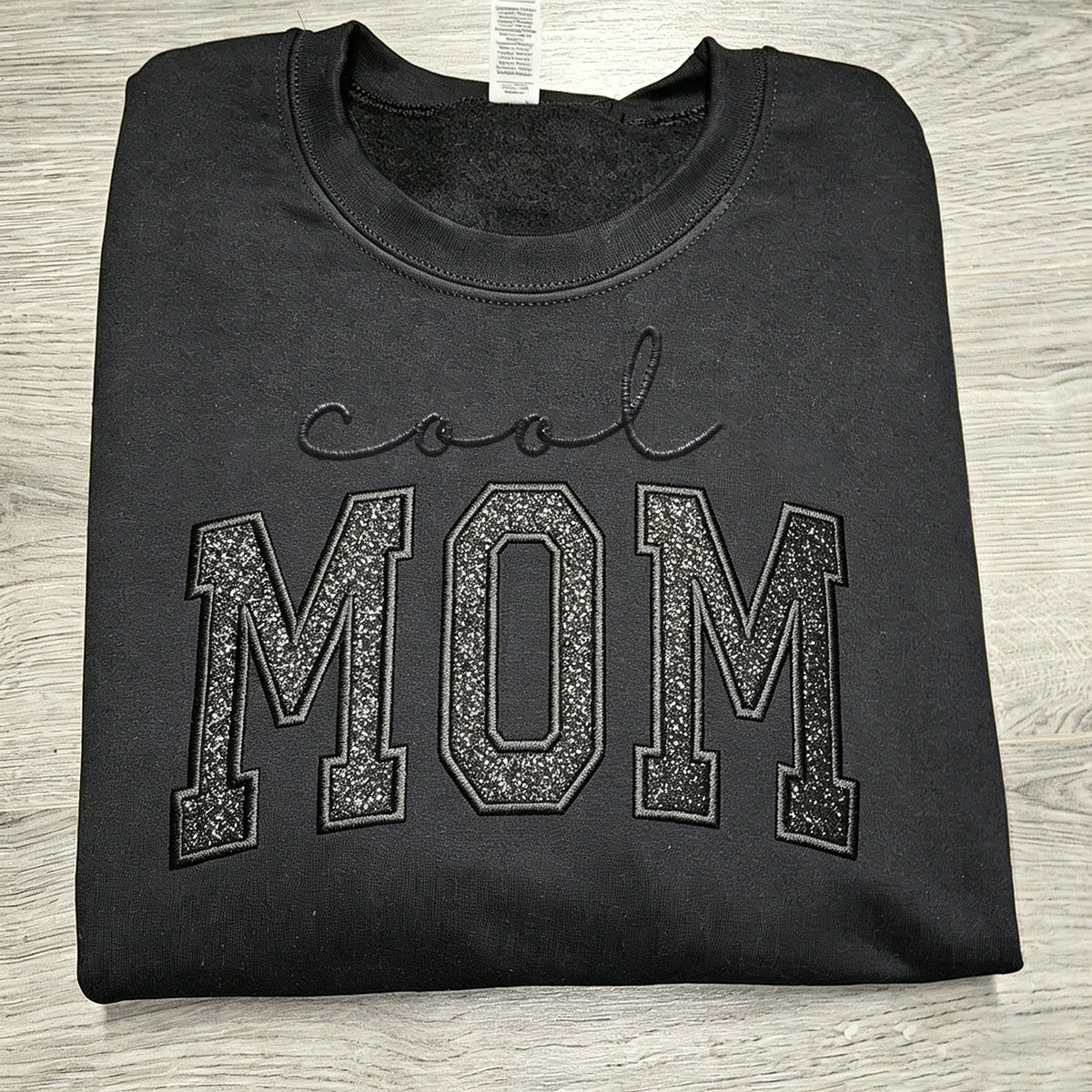 Custom Glitter Embroidered "Cool Mom" Sweatshirt | Mother's Day Gift