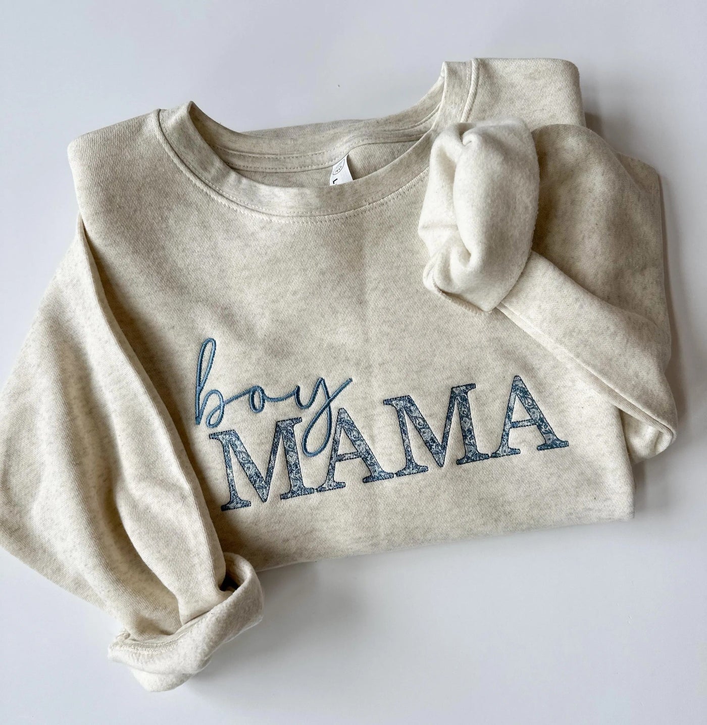 Mama Embroidered Sweatshirt with Floral Chinoiserie Pattern