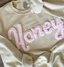 Custom Gigi Honey Name Chenille Yarn Embroidered Sweatshirt