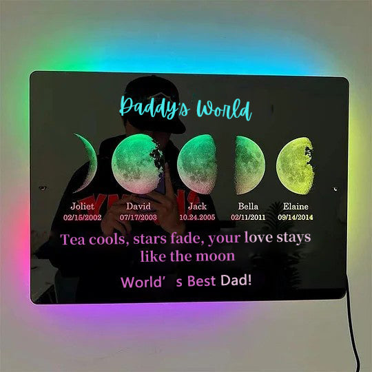 Custom Led Mirror Light Frame With Text And Date-Mum's Universe
