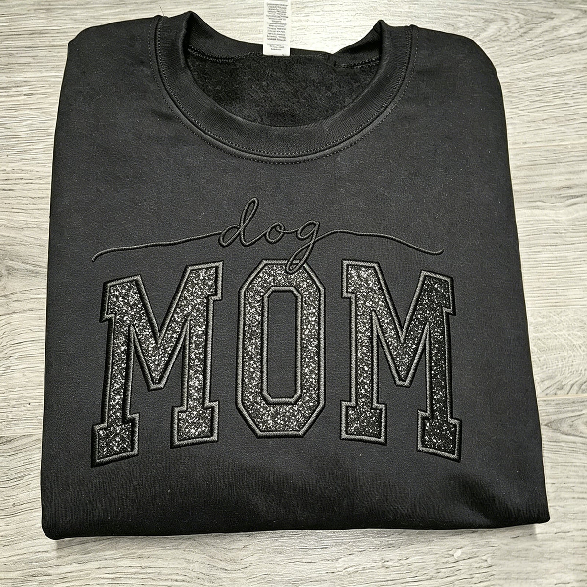 Custom Glitter Embroidered "Dog Mom" Sweatshirt | Mother's Day Gift