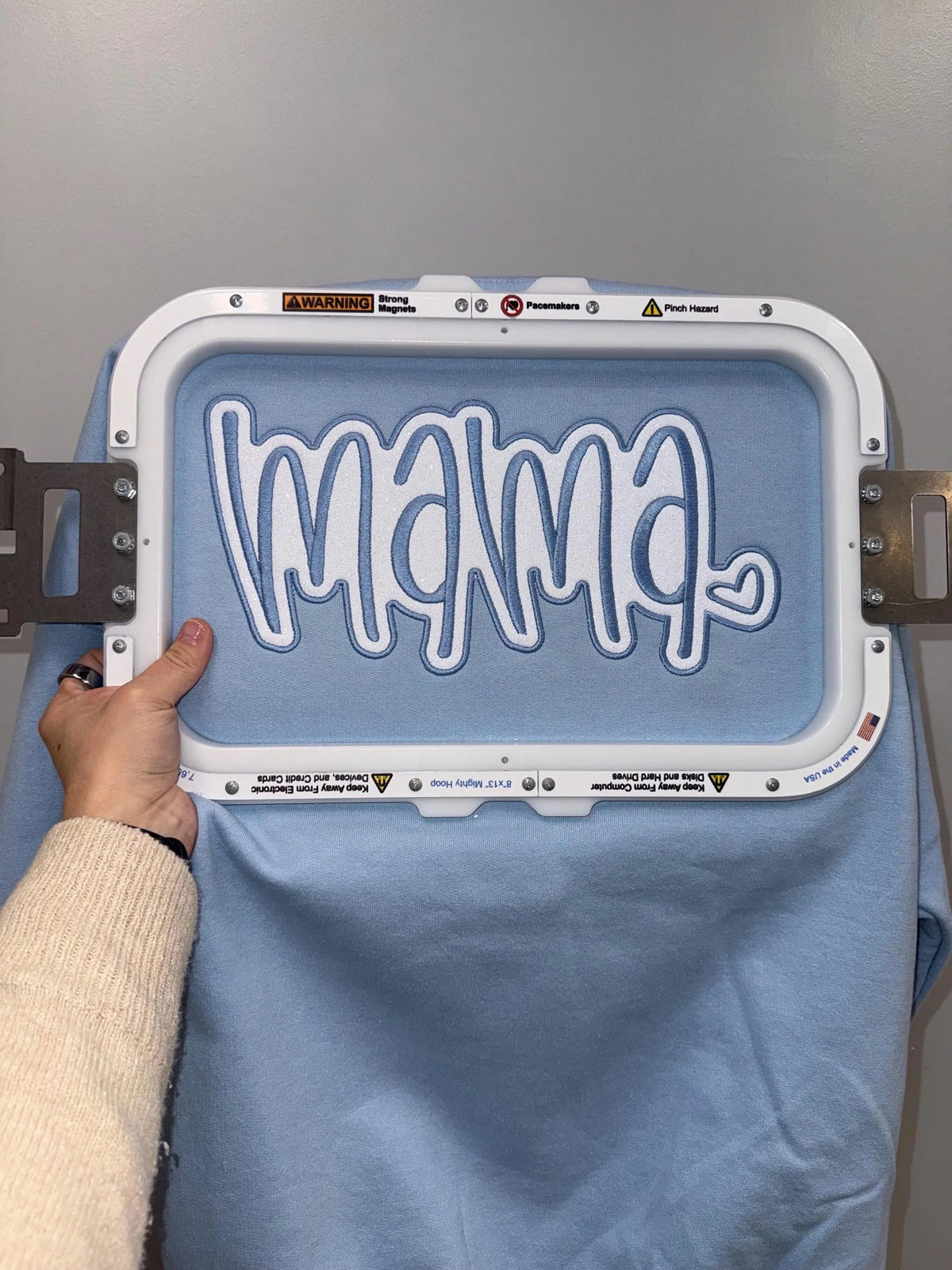 Custom Mama Glitter Applique Sweatshirt With Heart & Glitter Design | Mother's Day Gifts