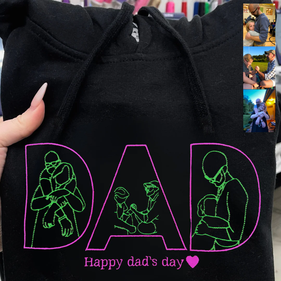 Custom Papa,Dad Ever -Embroidered Sweatshirt For Father's Day - Gifts for Dad, Papa, Daddy and Grandpa