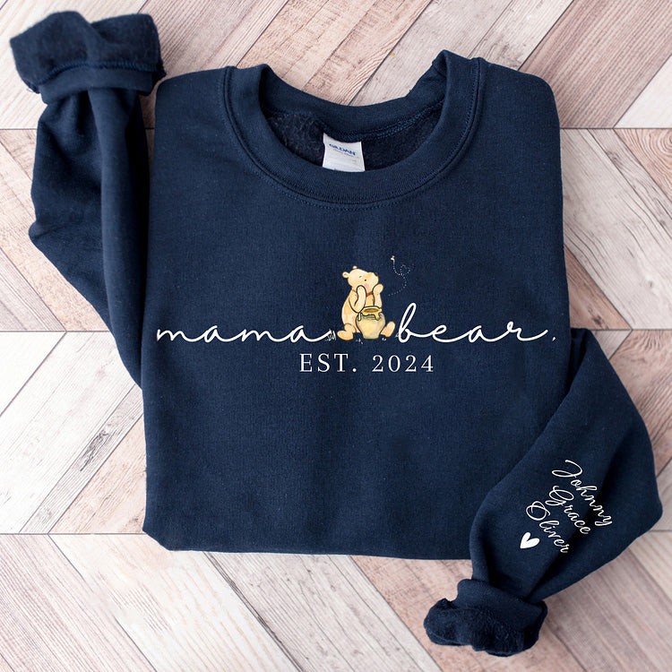 Custom Mama Bear Print Sweatshirt Mama T-shirt/Hoodie, Mother's Day Gift