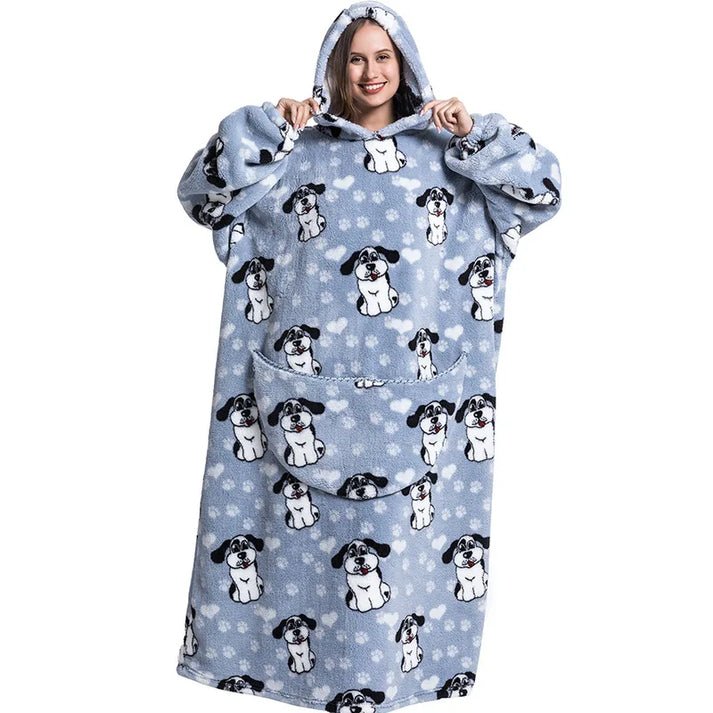 Ear Dog - Oversized Wearable Blanket Hoodie - Merryreindeer