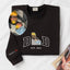 A Papa T-shirt with a photo and a sweatshirt separately embroidered with the portraits of the father and the child