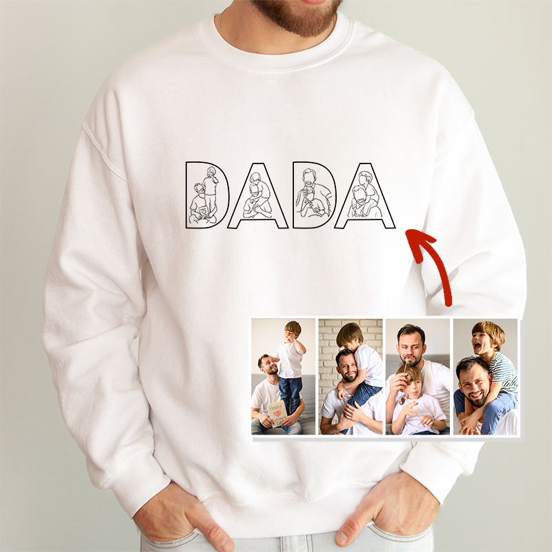 Custom Papa,Dad Ever -Embroidered Sweatshirt For Father's Day - Gifts for Dad, Papa, Daddy and Grandpa