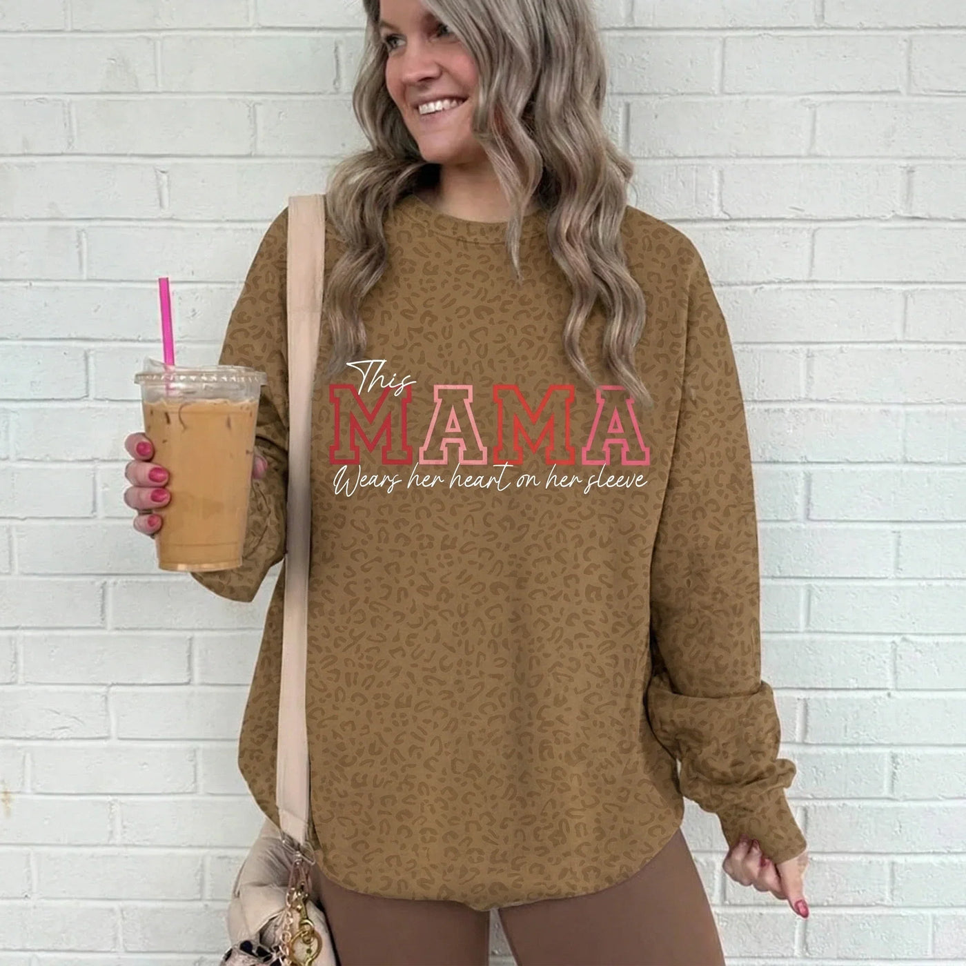 Wear Your Heart on Your Sleeve – Personalized Mama Leopard Sweatshirt with Kids’ Names