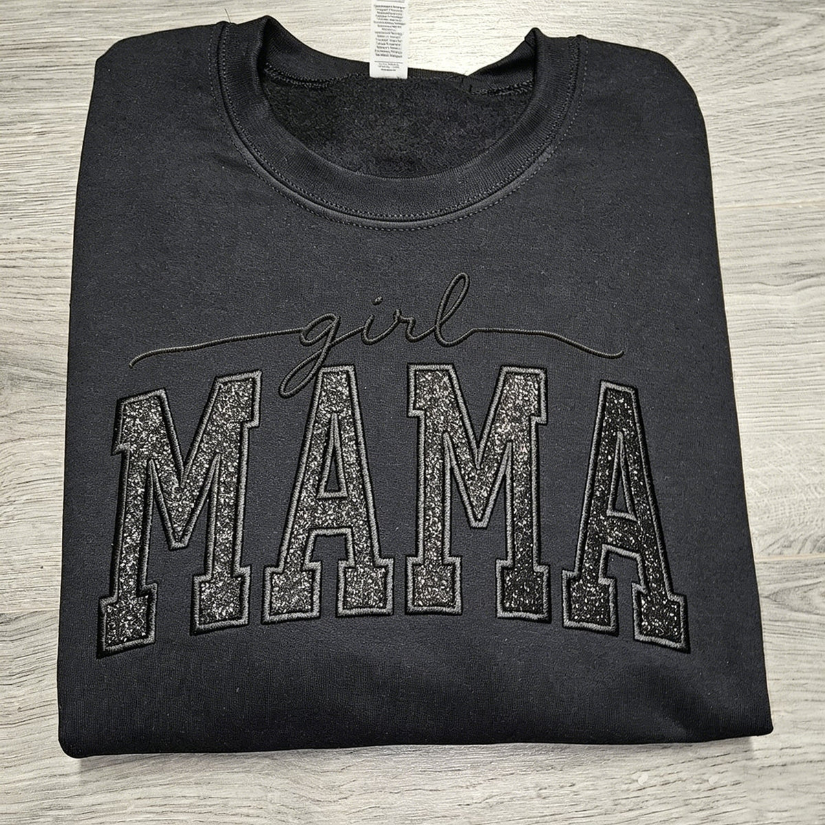 Custom Glitter Embroidered "Girl Mama" Sweatshirt | Mother's Day Gift