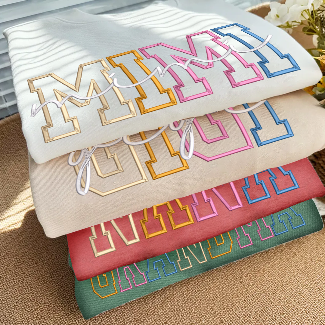 Custom Color Embroidered Nana Sweatshirt and Grandkids | Mother's Day Christmas Gifts for Mom