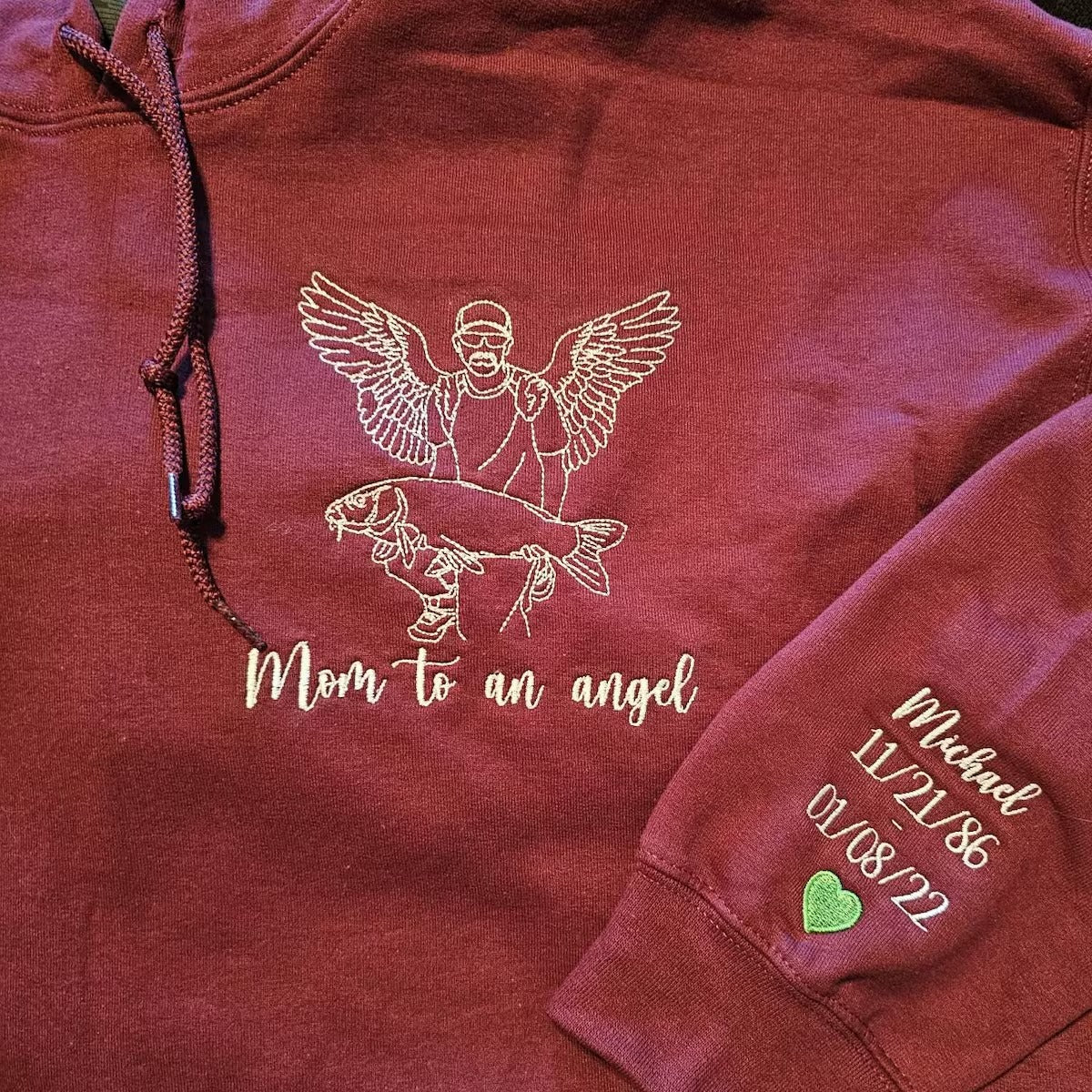 Custom Parent-Child Photo Outline Embroidered Sweatshirt - Surprise Mother's Day gift