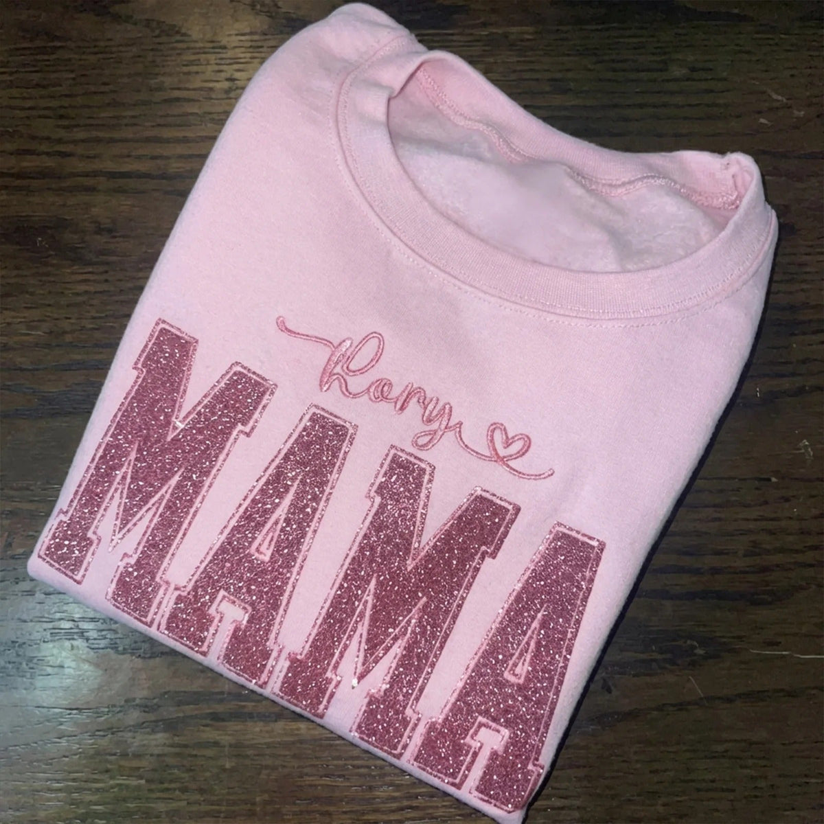 Custom Mama Glitter Embroidered Sweatshirt With Loving Children‘s Name | Mother's Day Gift