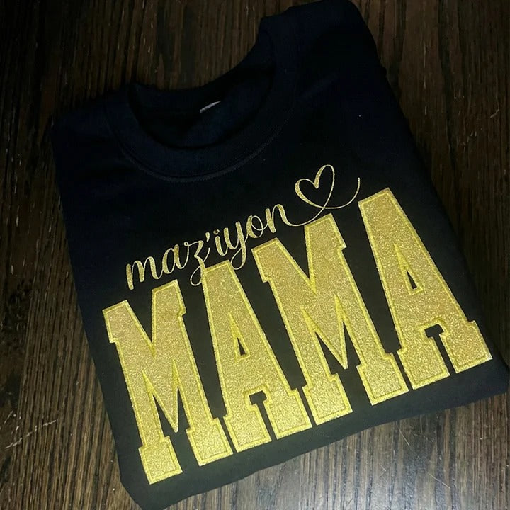 Custom Mama Glitter Embroidered Sweatshirt With Loving Children‘s Name | Mother's Day Gift