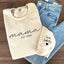 Custom Embroidered Mama Sweatshirt with Date and Kids Names on Sleeve Christmas Gift for Mom | Mother's Day Gifts