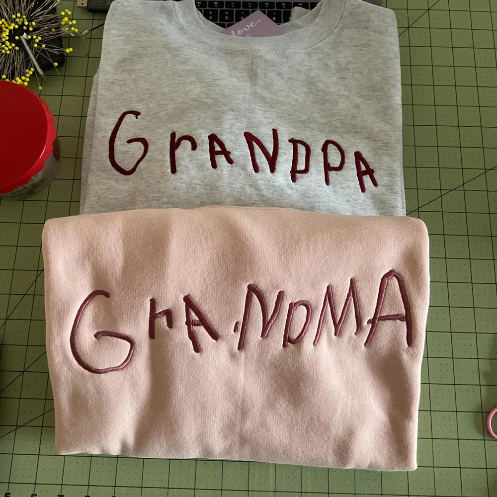 Custom Handwritten Message Embroidered Sweatshirt | Personalized Gifts for mama,mom,nana,mimi,grandma