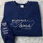 Custom Embroidered From Mom to Grandma Sweatshirt with Kids Names on Sleeves