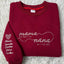 Custom Embroidered From Mom to Grandma Sweatshirt with Kids Names on Sleeves