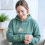 Custom This Mama Wears Her Heart On Her Sleeve Photo Embroidered Sweatshirt, Mother's Day Gift