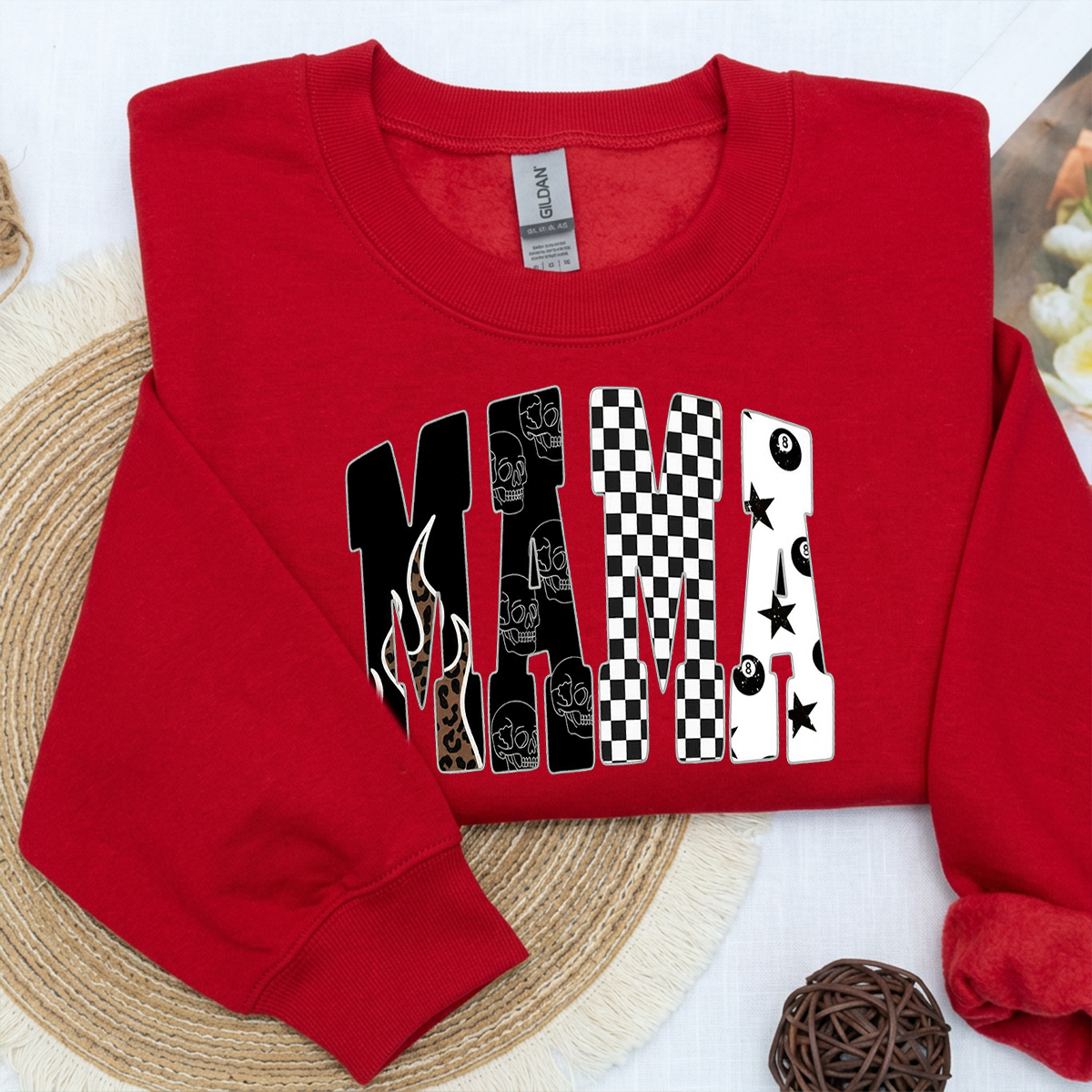Custom Edgy Mama Crew Sweatshirt Western Clothing | Mother's Day Gifts
