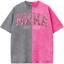 Custom Washed Patchwork MOM Sequin Embroidered T-shirt Mothers Day Gift for Mama