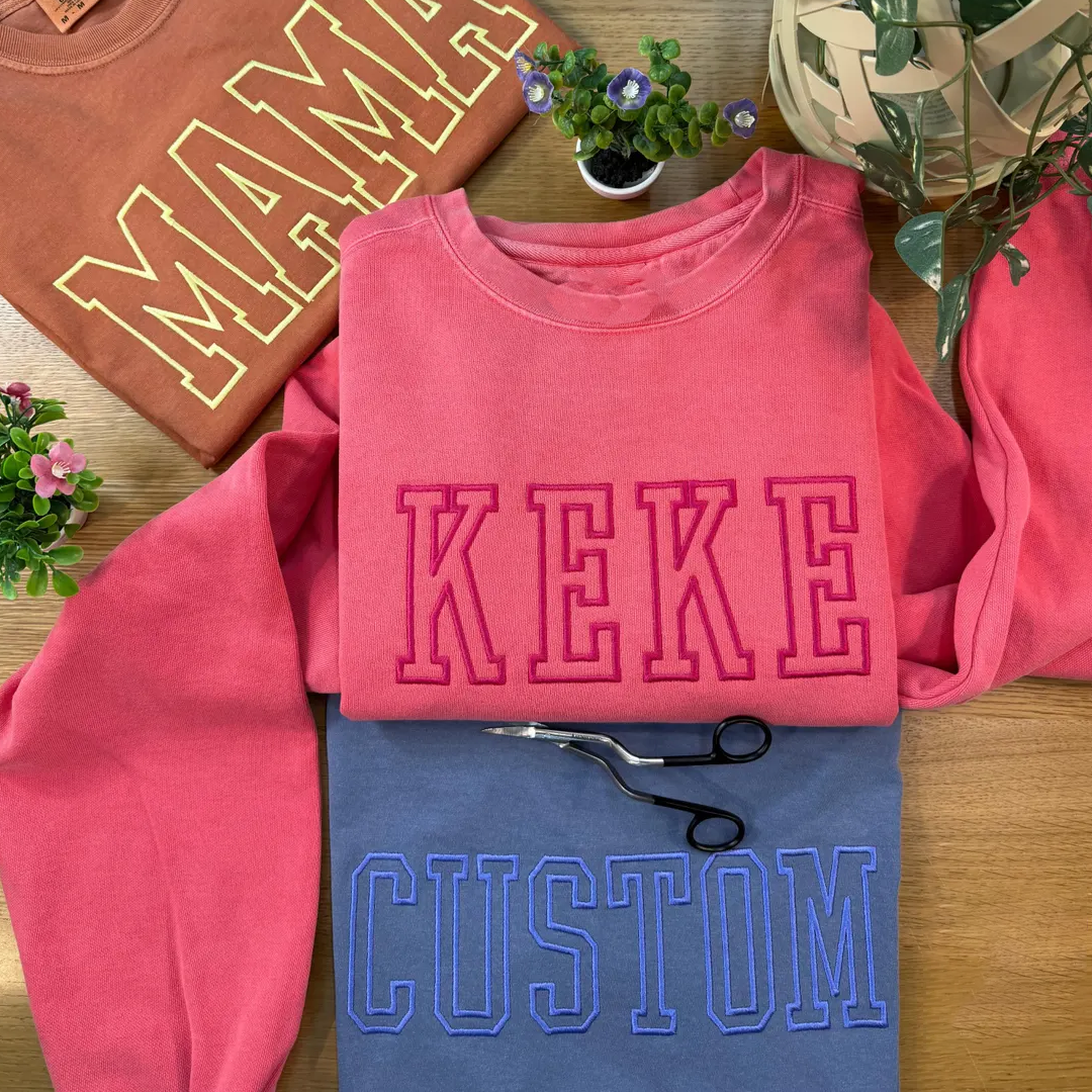 Custom Embroidered Personalized Mama Nana Gigi Mimi and Grandkids Sweatshirt | Mother's Day Christmas Gifts for Mom