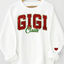 Custom Glitter Print Gigi Claus Christmas Grandma Nickname Sweatshirt With Grandkids Name