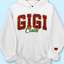 Custom Glitter Print Gigi Claus Christmas Grandma Nickname Sweatshirt With Grandkids Name