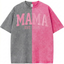 Custom Washed Patchwork MOM Print T-shirt Mothers Day Gift for Mama