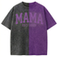 Custom Washed Patchwork MOM Print T-shirt Mothers Day Gift for Mama