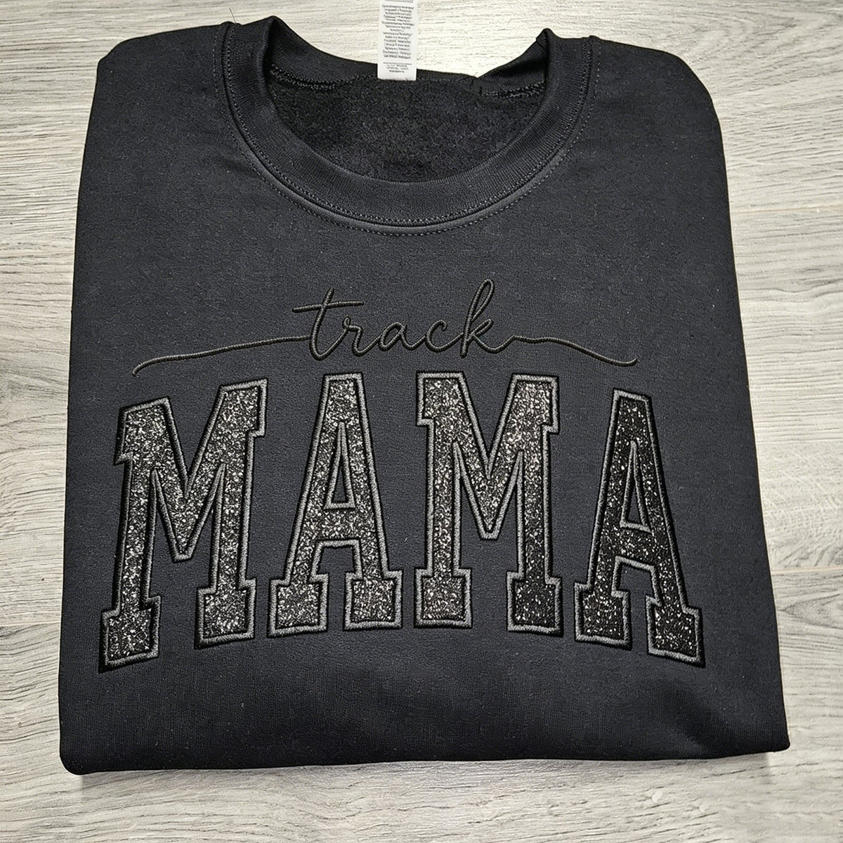 Custom Glitter Embroidered "Track Mama" Sweatshirt | Mother's Day Gift